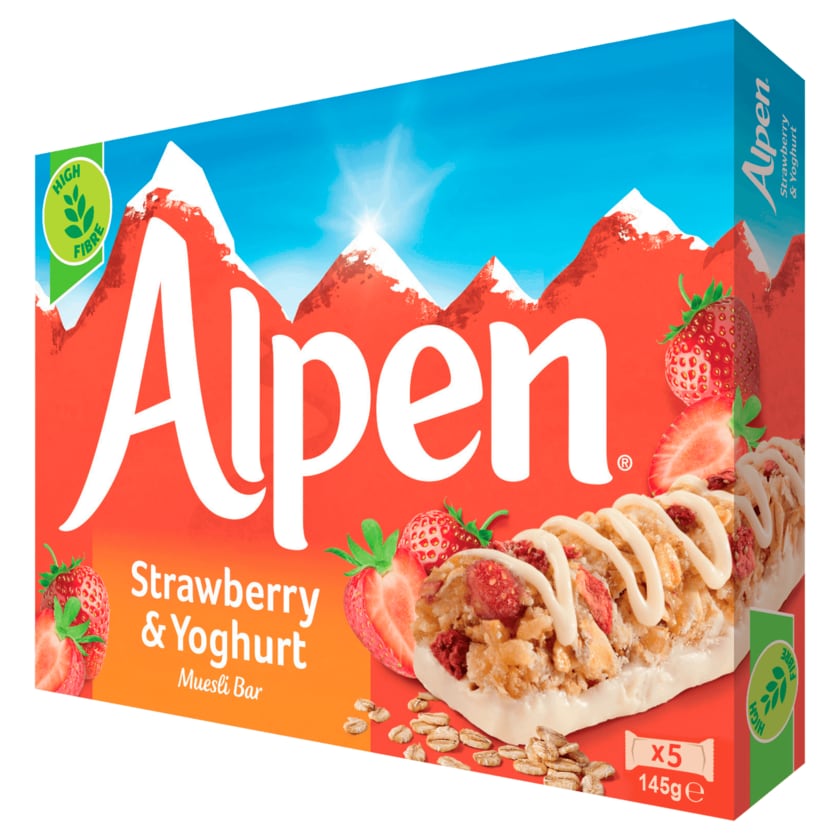 Alpen Strawberry und Yoghurt Müsli Bar 5x29g, 145g
